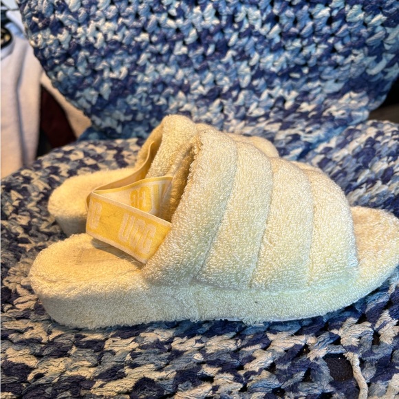 UGG Fluff Yeah Terry Slide in Light Yellow - Picture 2 of 4